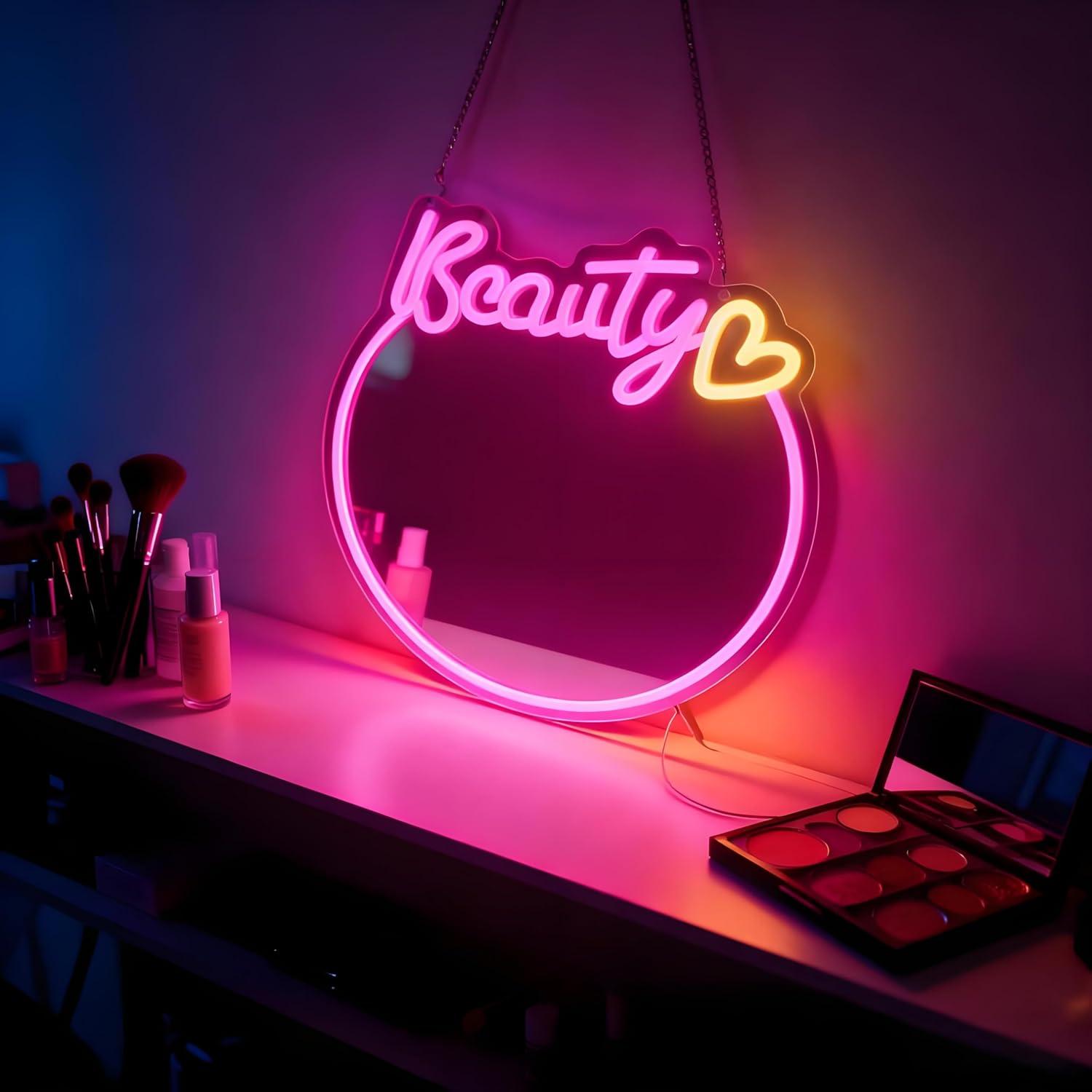 Miroir de beauté avec enseigne - Beauty No Makeup avis et prix